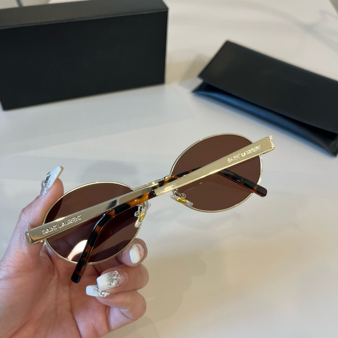 YSL サンローラ サングラス ゴールドフレーム ブラウンレンズ
